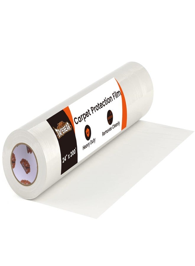 TAPEBEAR Carpet Protection Film 24" x 200', Self Adhesive Plastic Carpet Protector, Clean Removal Carpet Cover 400 Sq.Ft, Clear Surface Protective Film for Painting, Moving, Construction, Open Houses - Image 1